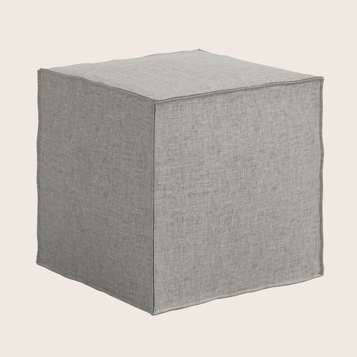 Langston Ottoman Zuma Linen Feather