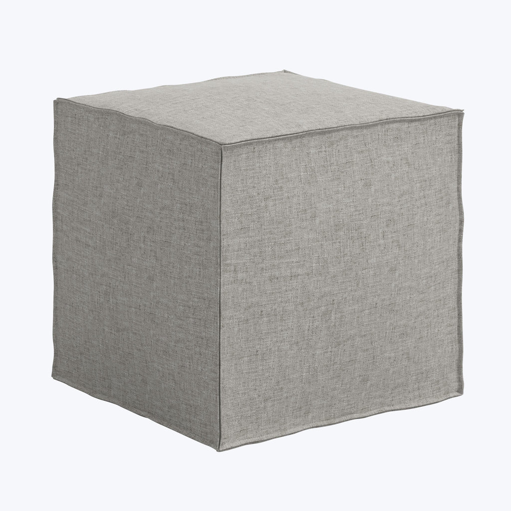 Langston Ottoman Zuma Linen Feather