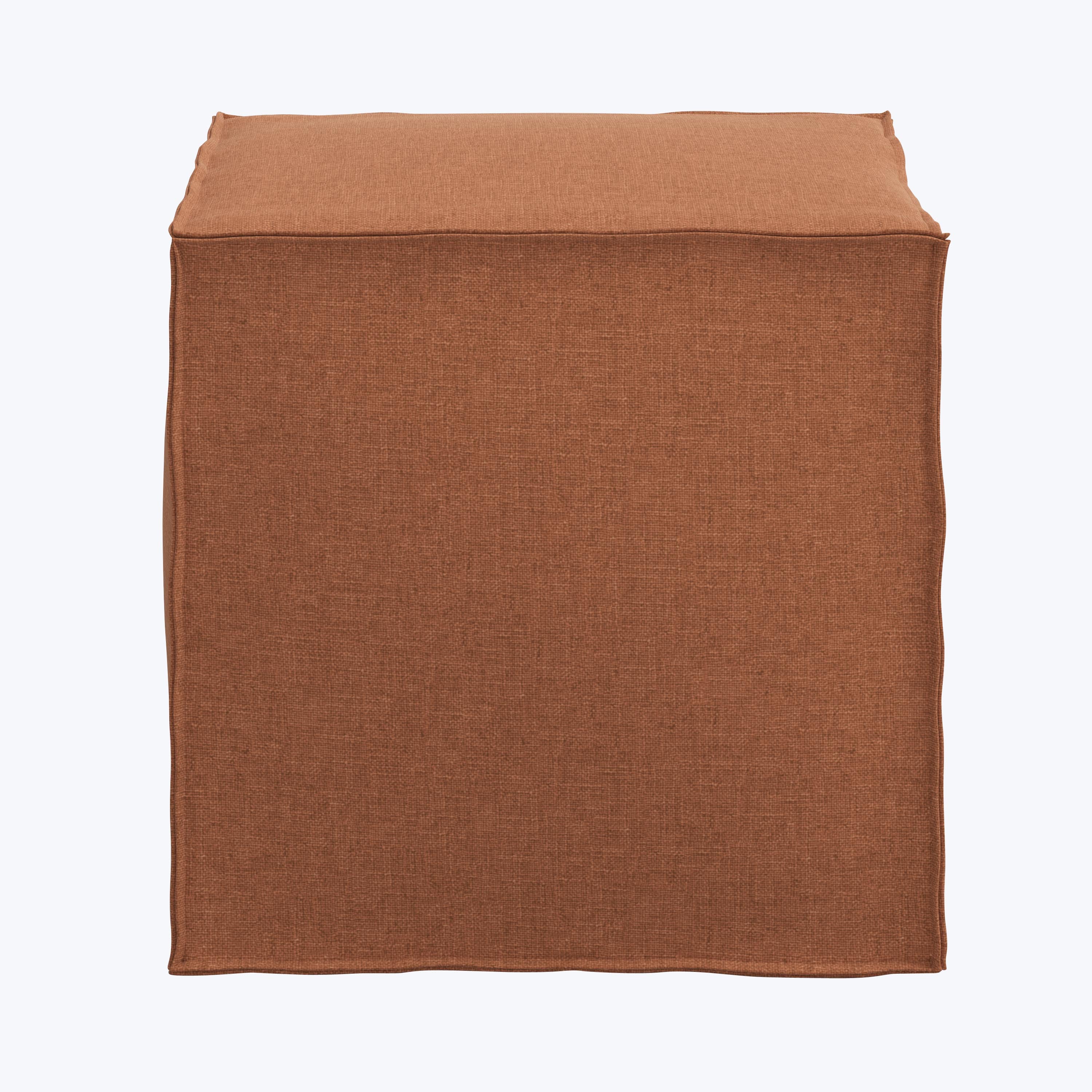 Langston Ottoman Zuma Linen Terracotta