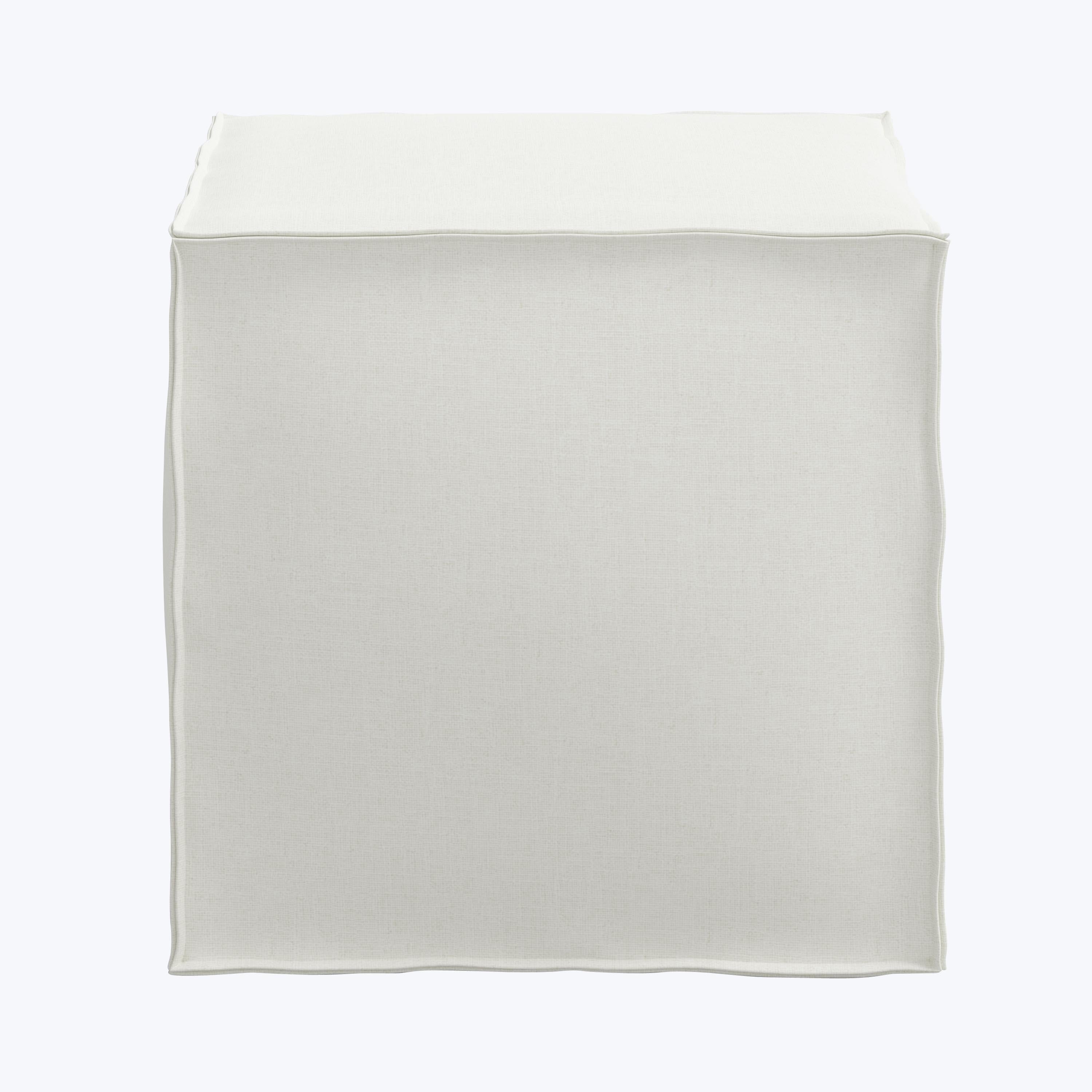 Langston Ottoman Zuma Linen White