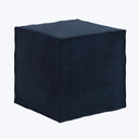 Langston Ottoman Antique Velvet Midnight