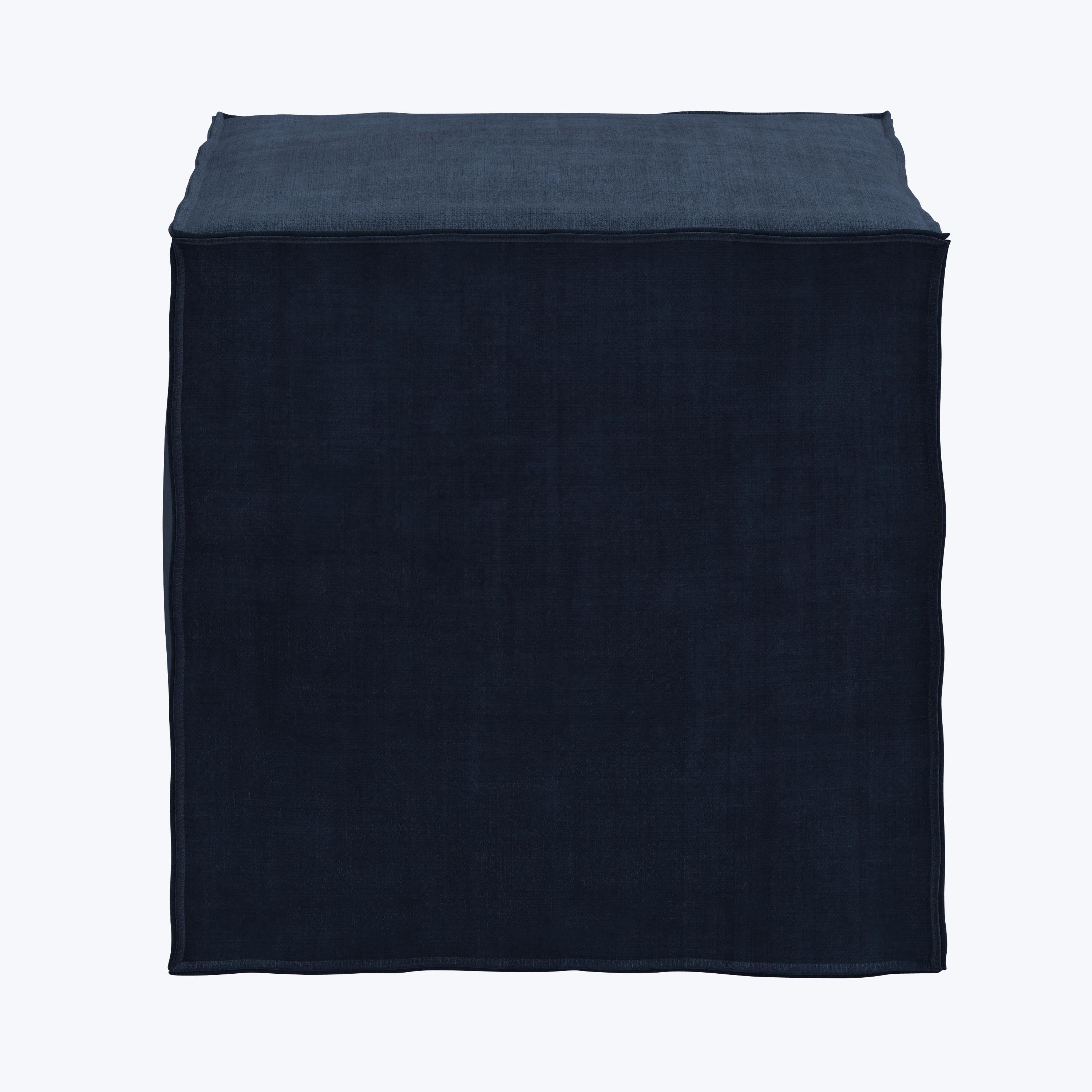 Langston Ottoman Antique Velvet Midnight