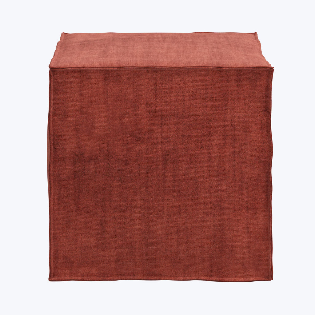 Langston Ottoman Antique Velvet Paprika