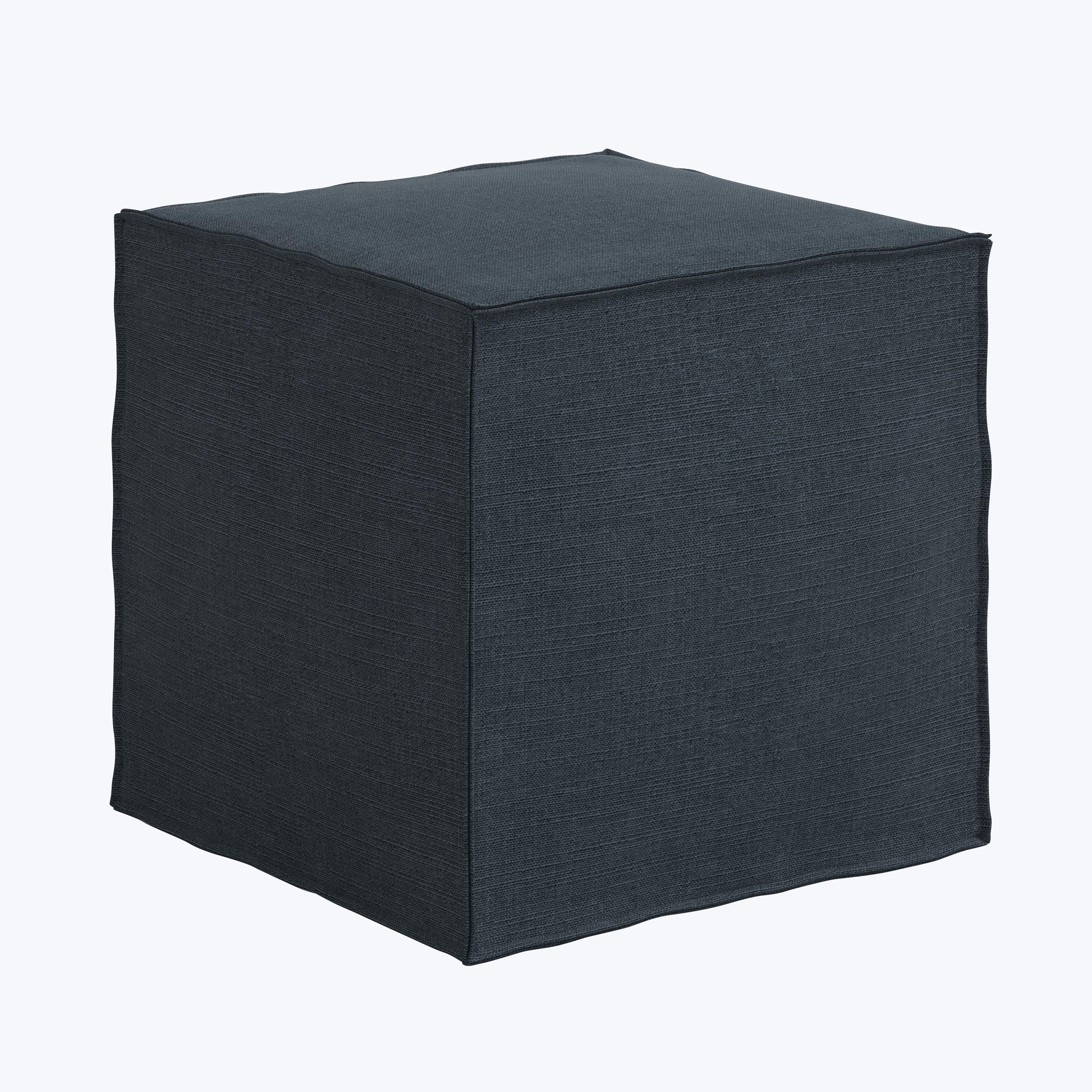 Langston Ottoman Linen Navy