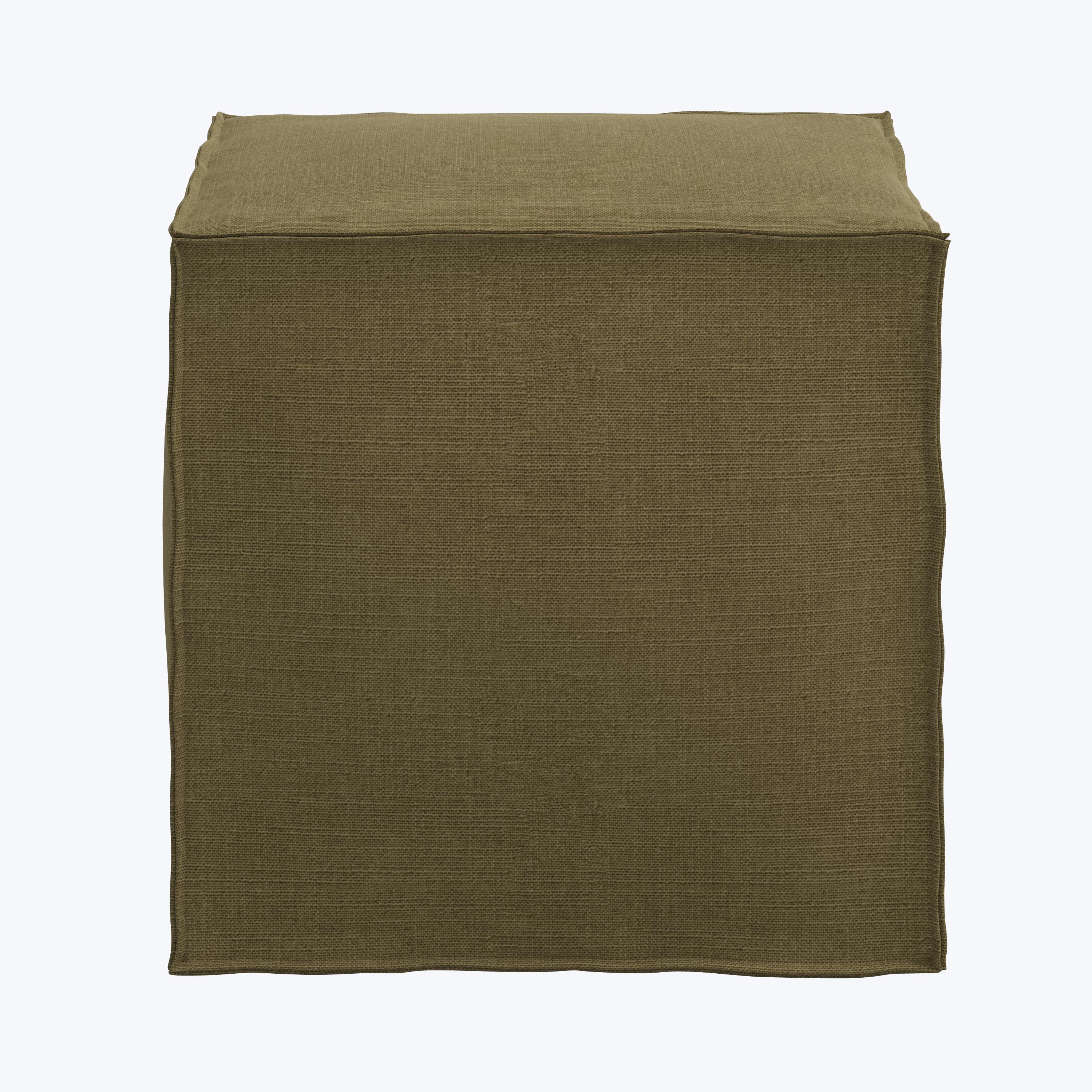 Langston Ottoman Linen Olive