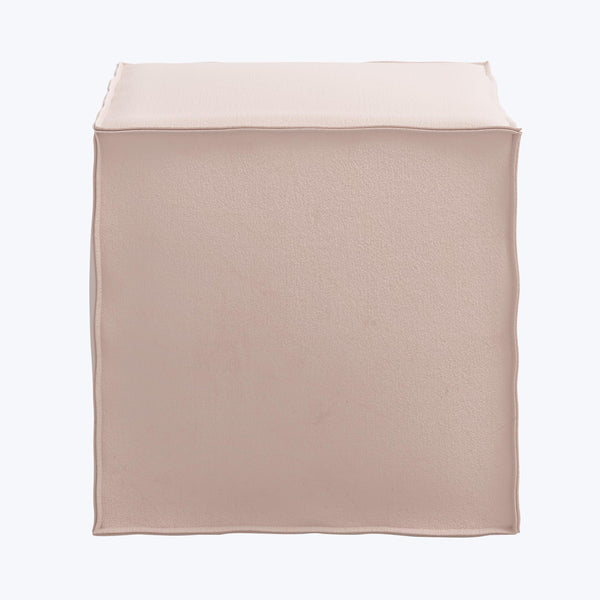 Langston Ottoman Velvet Blush