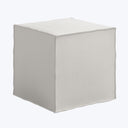 Langston Ottoman Velvet Light Grey