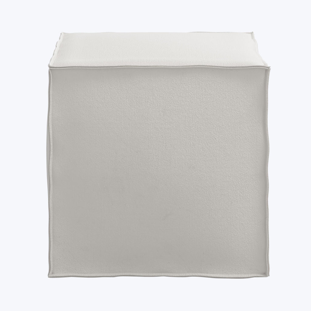 Langston Ottoman Velvet Light Grey