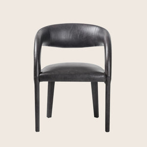 Hawkins Leather Dining Chair Sonoma Black