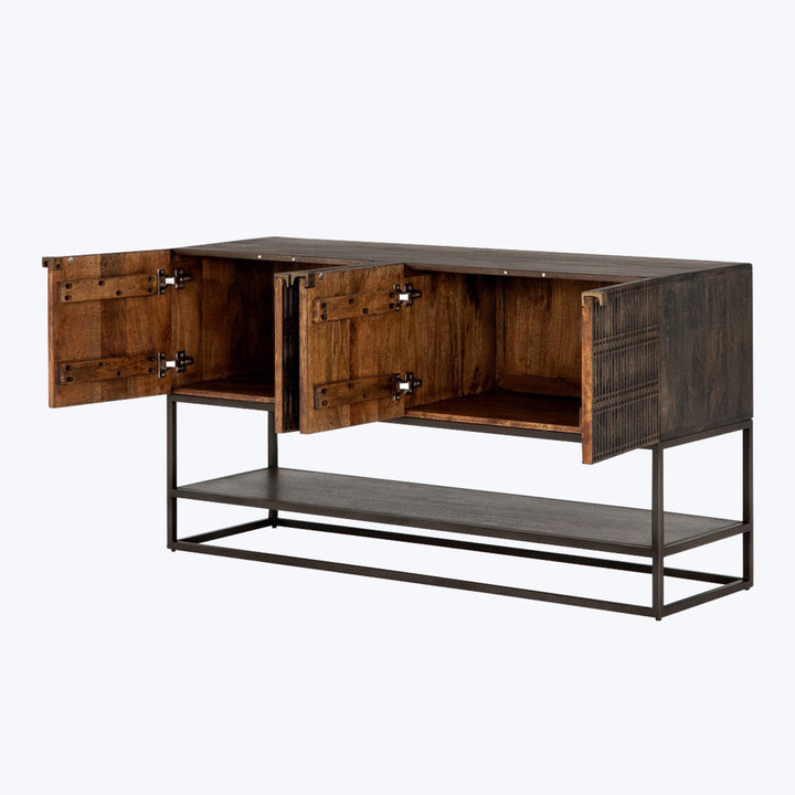 Kelby Small Media Cabinet Vintage Brown