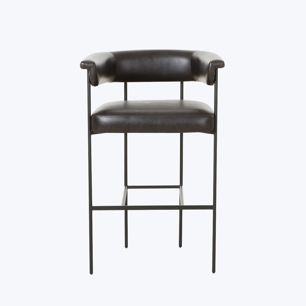 Carrie Leather Bar Stool Sonoma Black