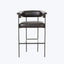 Carrie Leather Bar Stool Sonoma Black