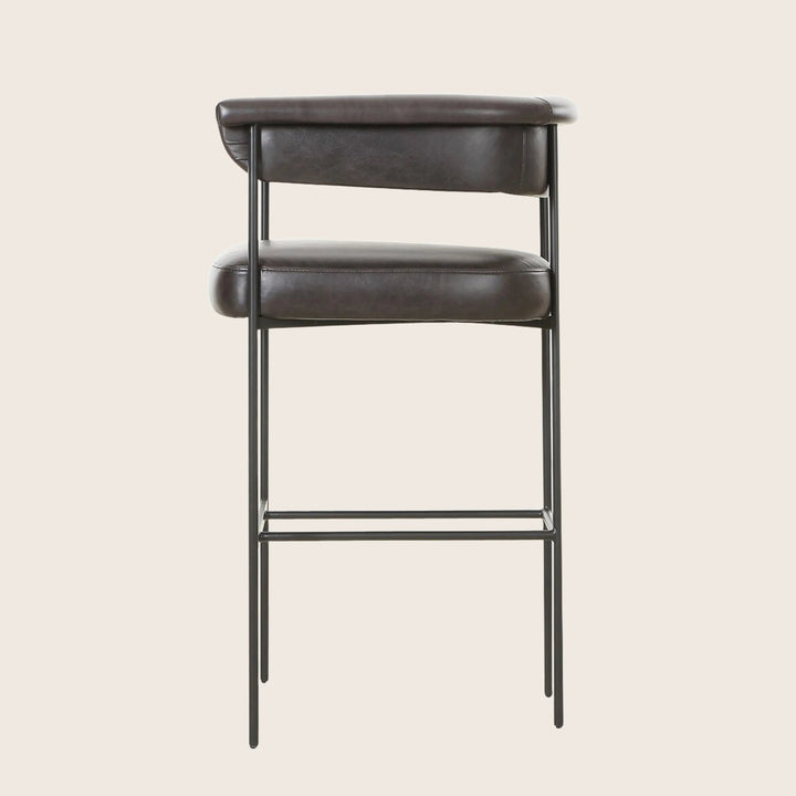 Carrie Leather Bar Stool Sonoma Black