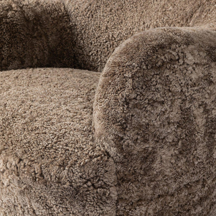 Julius Swivel Chair Taupe Shearling
