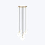 Cluster 7 Mix Chandelier Burnished Brass