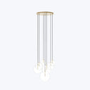 Cluster 7 Mix Chandelier Burnished Brass