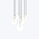 Cluster 7 Mix Chandelier Burnished Brass