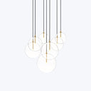 Cluster 7 Mix Chandelier Burnished Brass