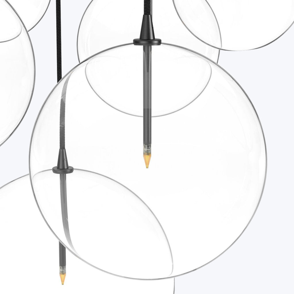 Cluster 7 Mix Chandelier Gunmetal