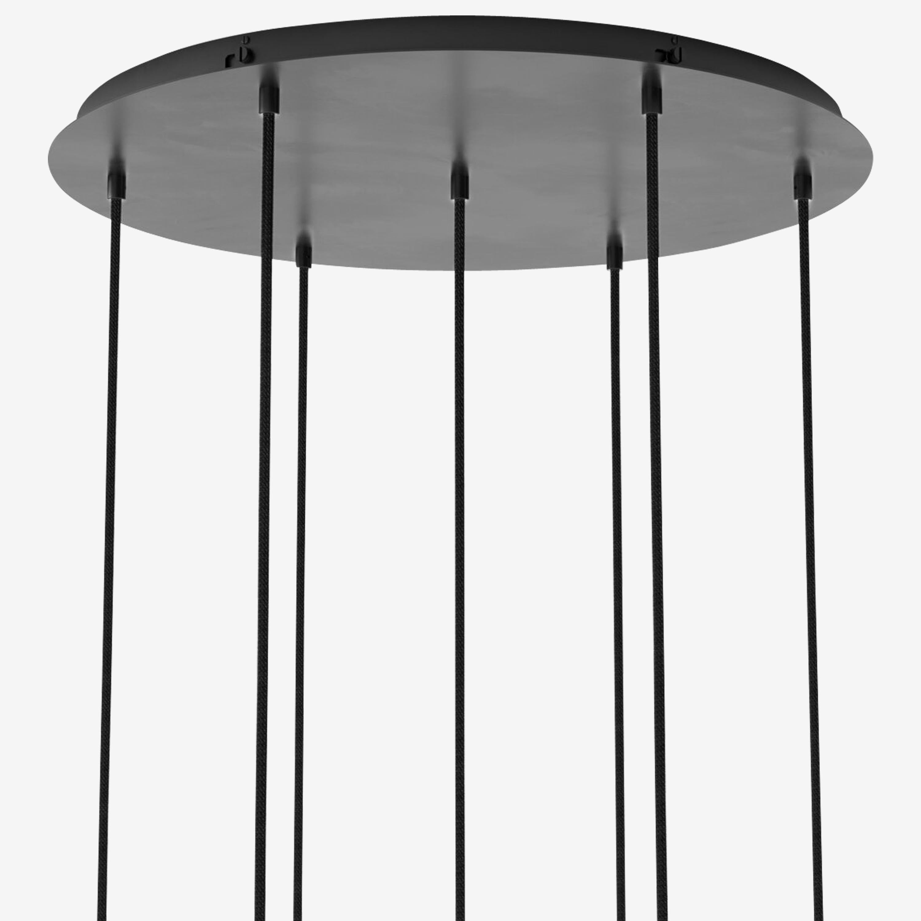 Cluster 7 Mix Chandelier Gunmetal