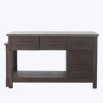 Ian Kitchen Island Rubbed Black Oak