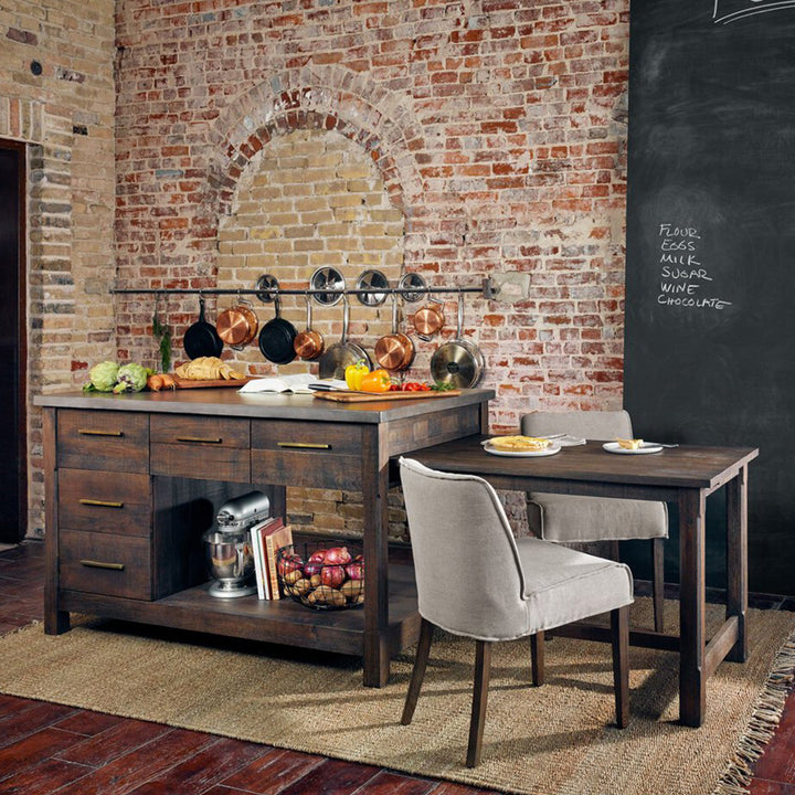 Ian Kitchen Island Rubbed Black Oak