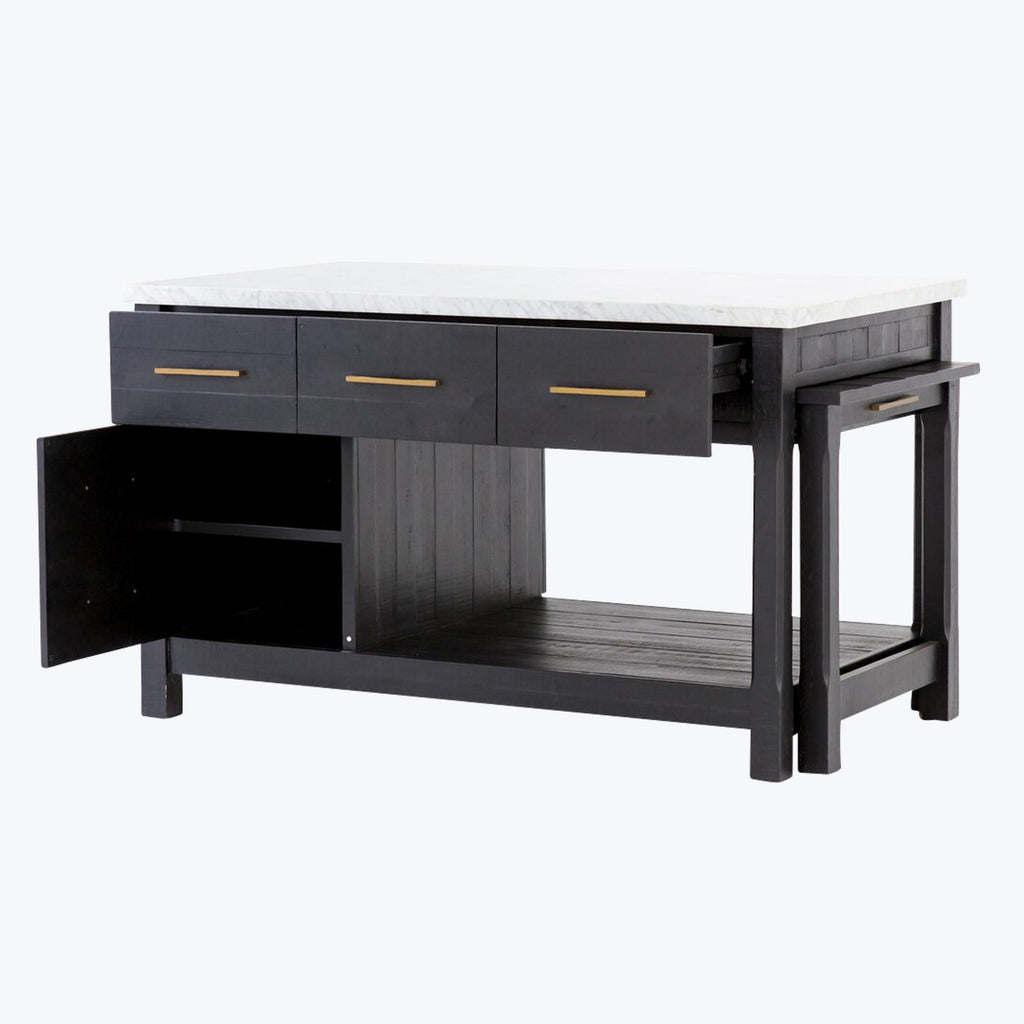 Ian Kitchen Island Black Acacia