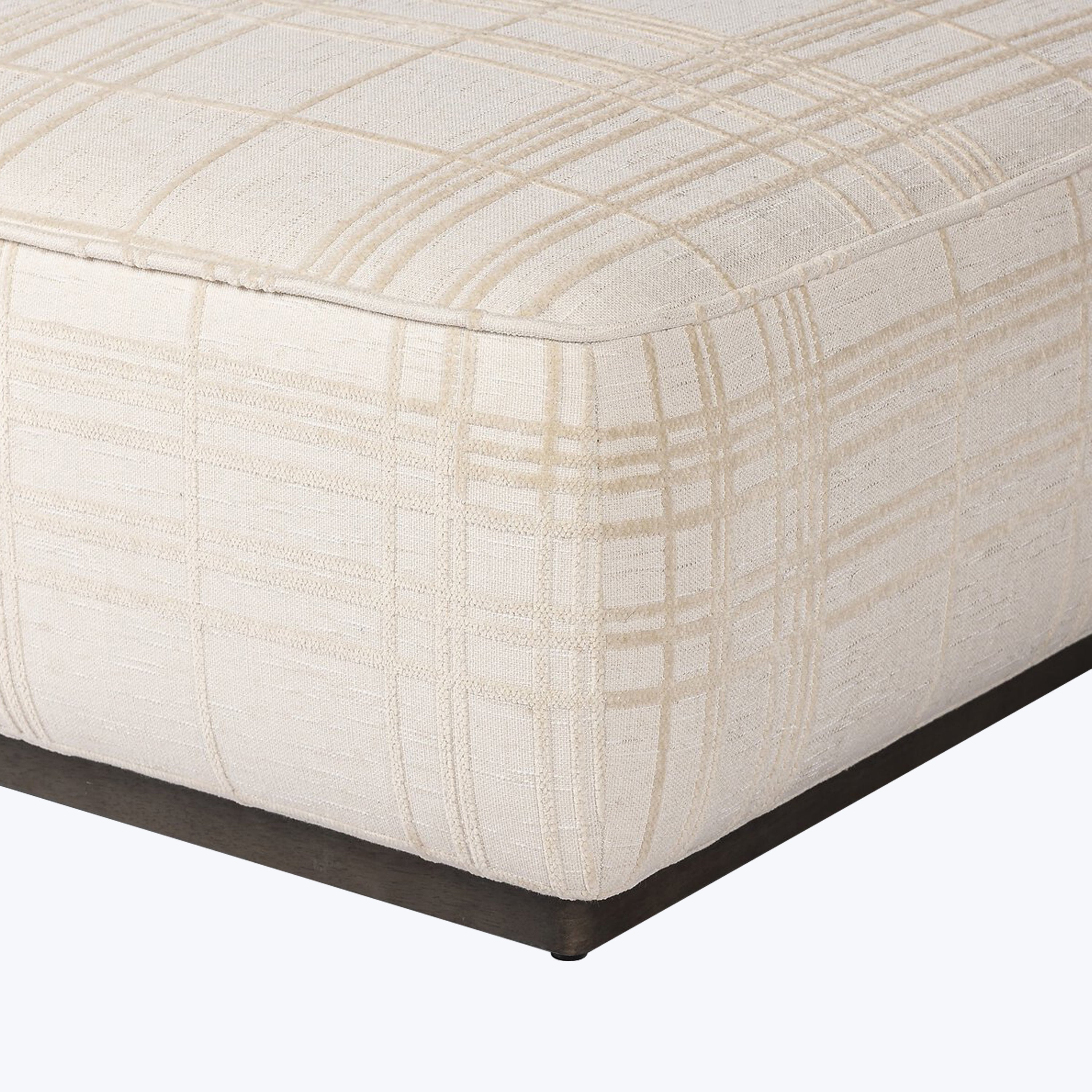 Sinclair Square Ottoman Sheffield Ivory