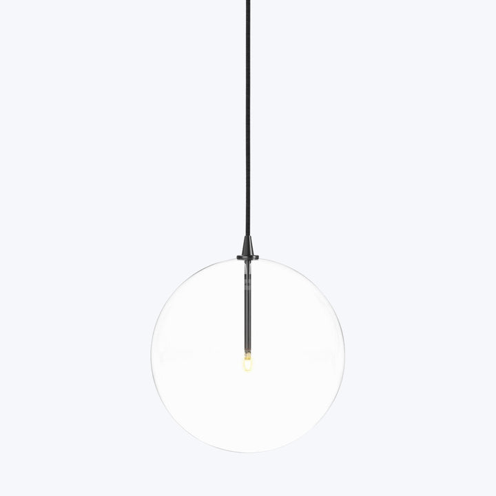 Glass Globe Pendant Gunmetal