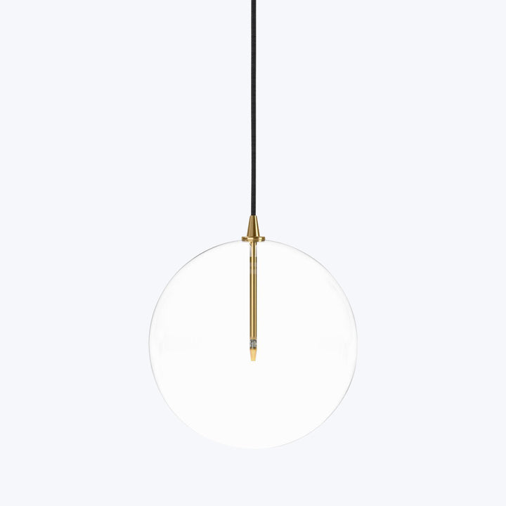 Glass Globe Pendant Burnished Brass