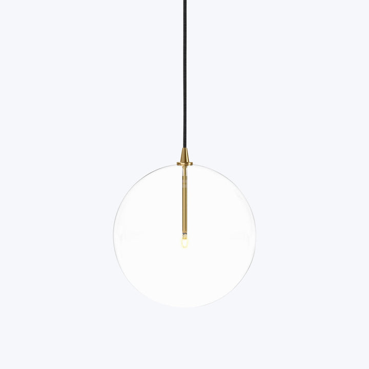 Glass Globe Pendant Burnished Brass