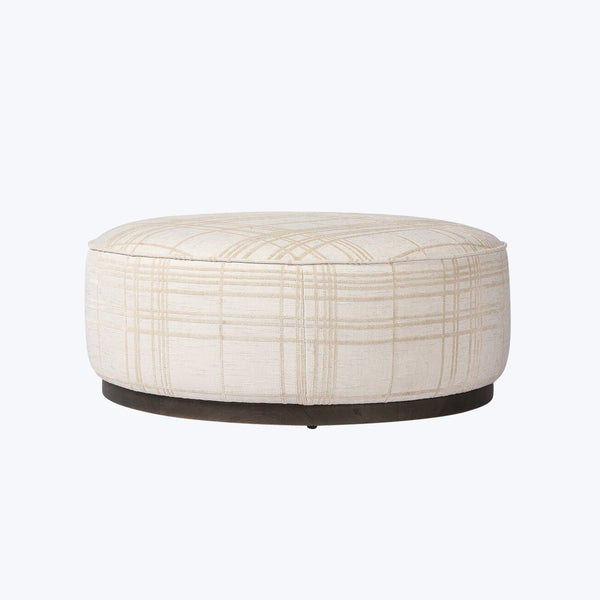 Sinclair Large Round Ottoman Sheffield Ivory