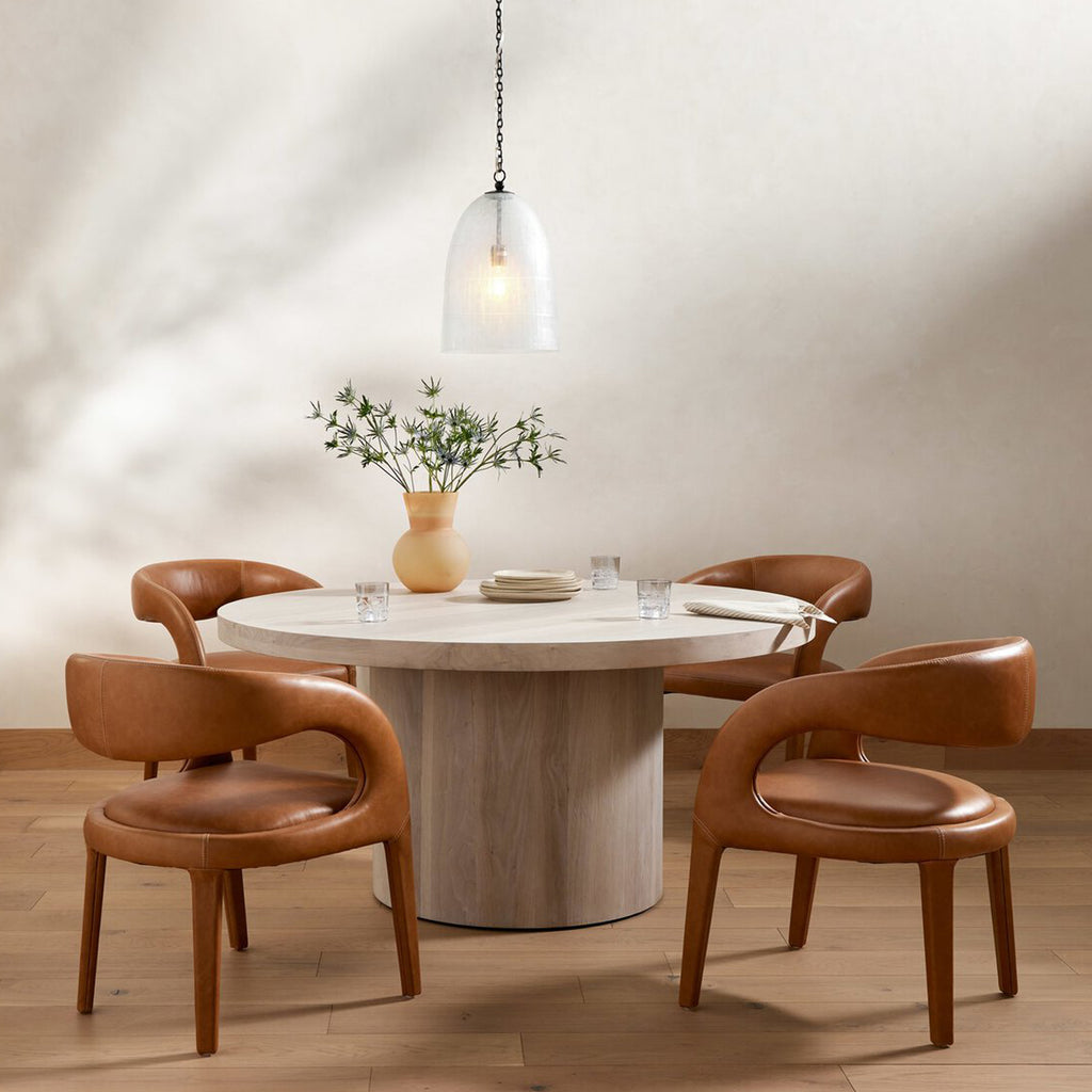 Hudson Round Dining Table Ashen Walnut