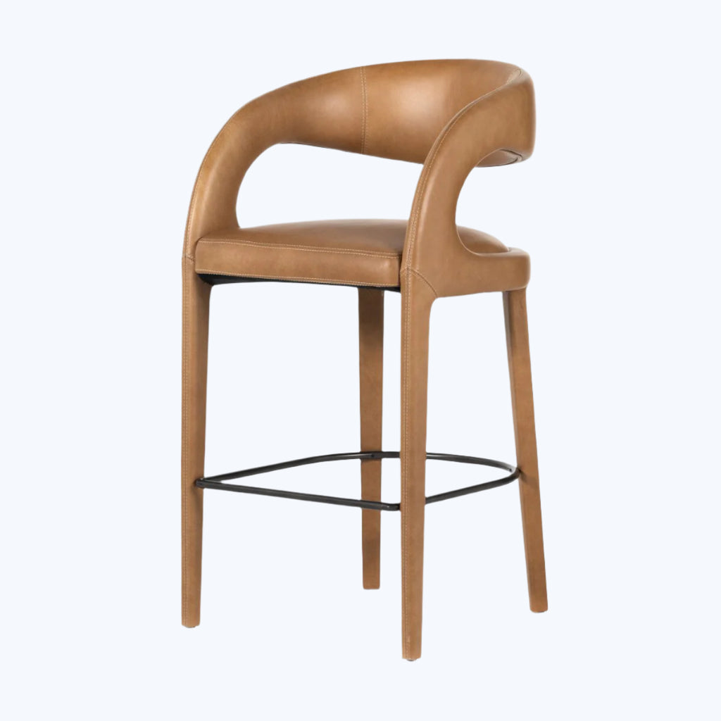 Hawkins Leather Bar Stool