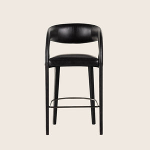 Hawkins Leather Bar Stool Sonoma Black