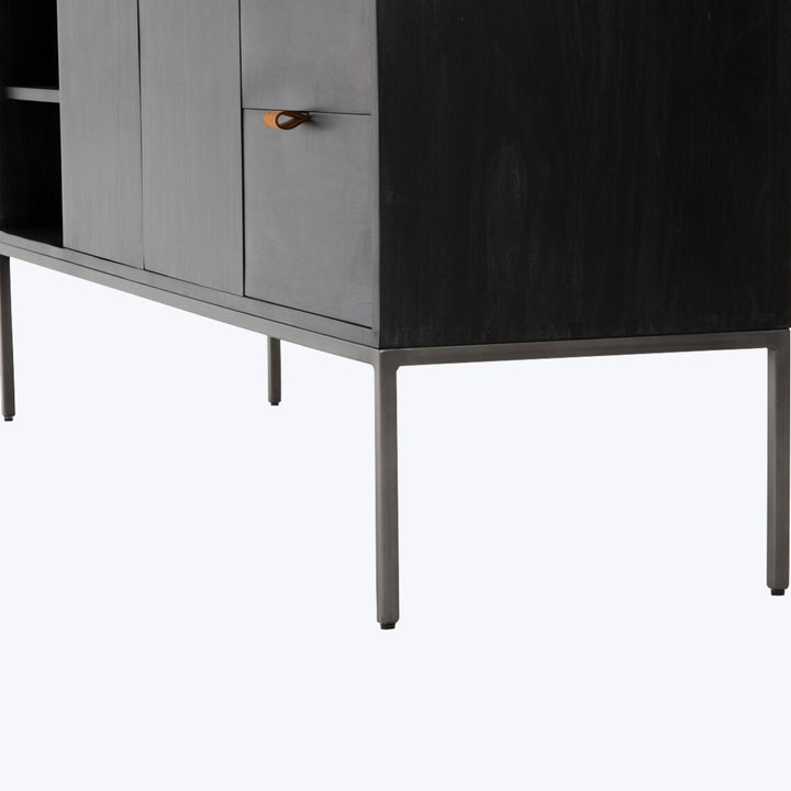 Trey Media Console Black Wash Poplar