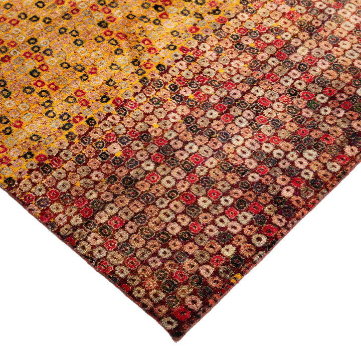 Multicolored Contemporary Silk Rug - 9' x 12'2"