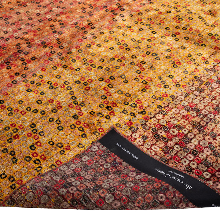 Multicolored Contemporary Silk Rug - 9' x 12'2"