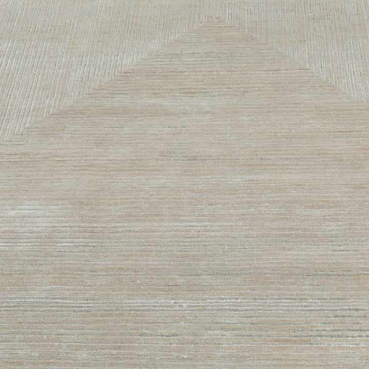 Gold Contemporary Silk Wool Blend Rug - 12'1" x 14'11"