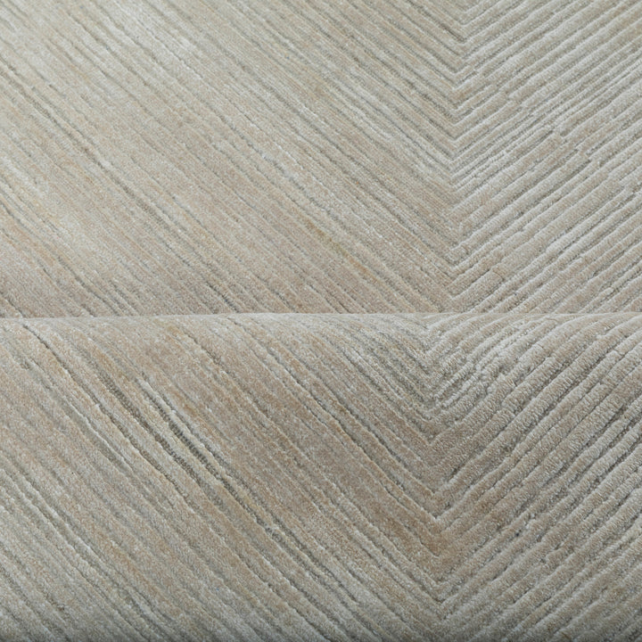 Gold Contemporary Silk Wool Blend Rug - 12'1" x 14'11"