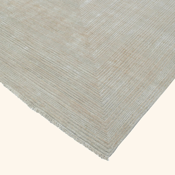 Gold Contemporary Silk Wool Blend Rug - 12'1" x 14'11"