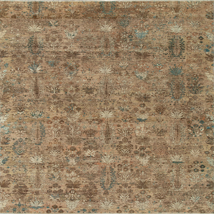 Brown Traditional Wool Rug - 6' x 9'3"