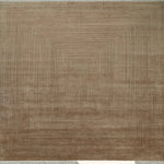 Brown Contemporary Silk Wool Blend Rug - 12' x 14'6"
