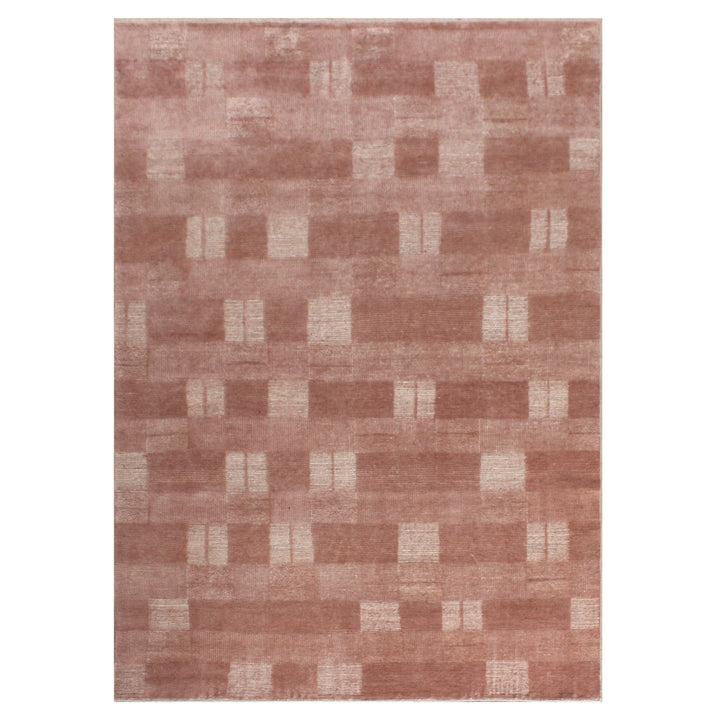 Pink Contemporary Wool Rug