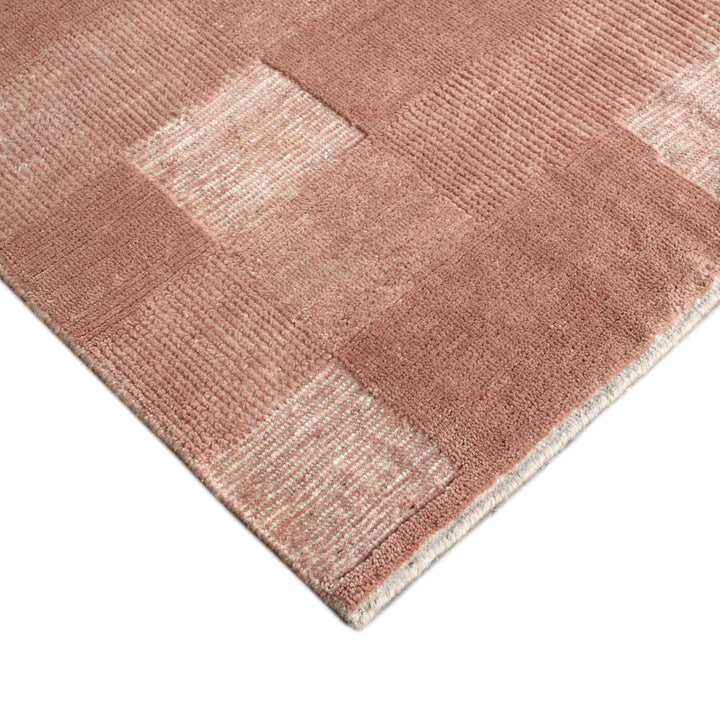 Pink Contemporary Wool Rug