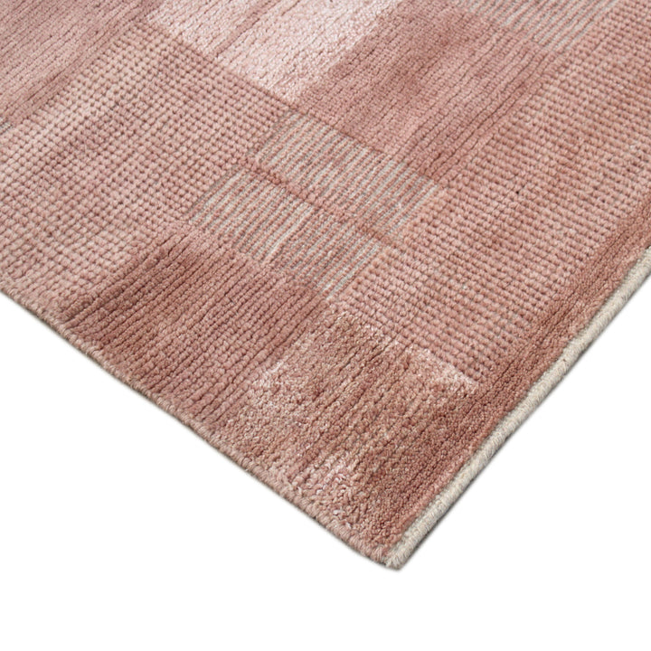 Pink Contemporary Wool Rug