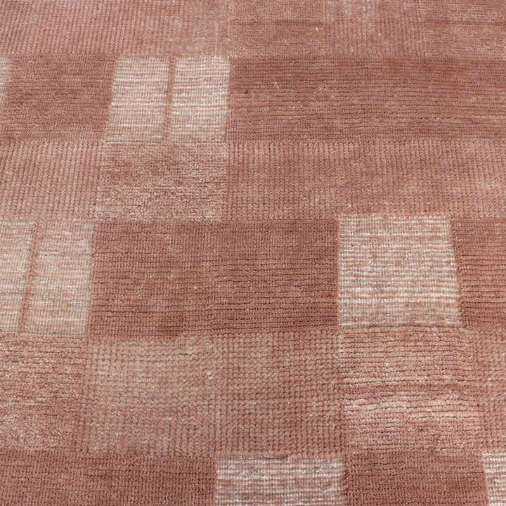 Pink Contemporary Wool Rug
