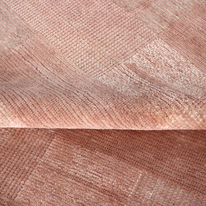 Pink Contemporary Wool Rug