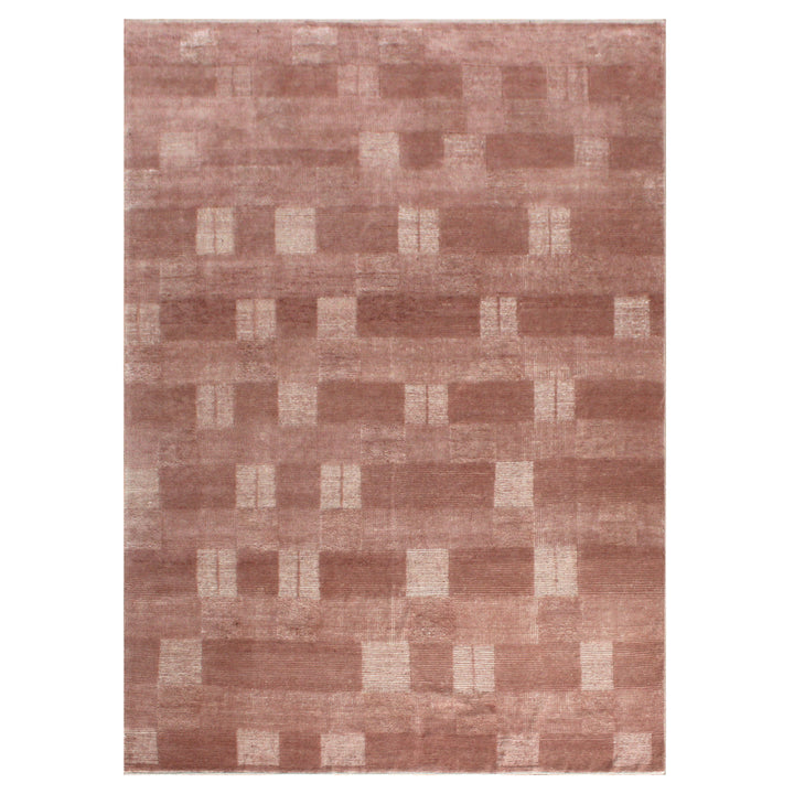 Pink Contemporary Wool Rug