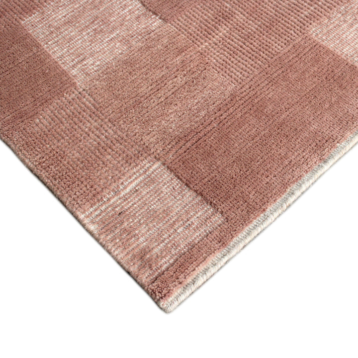 Pink Contemporary Wool Rug